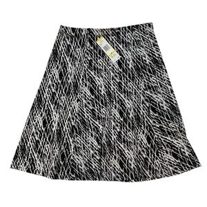 Jones New York Skirt A-Line Medium Abstract Black White Stretch Career